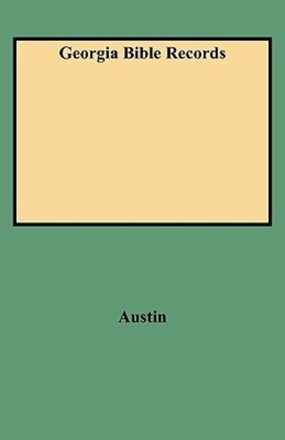 Cover for Jeanette Holland Austin · Georgia Bible Records (Paperback Book) (2009)