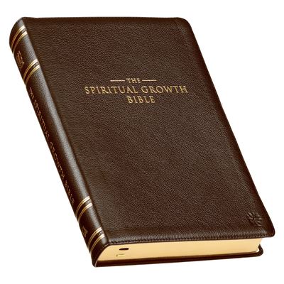 Cover for Christianart Gifts · Spiritual Growth Bible, Study Bible, NLT - New Living Translation Holy Bible, Premium Full Grain Leather, Tan (Book) (2023)