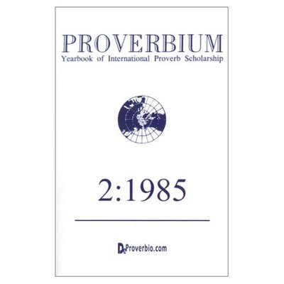 Cover for Wolfgang Mieder · Proverbium: Yearbook of International Proverb Scholarship (Paperback Book) (1985)