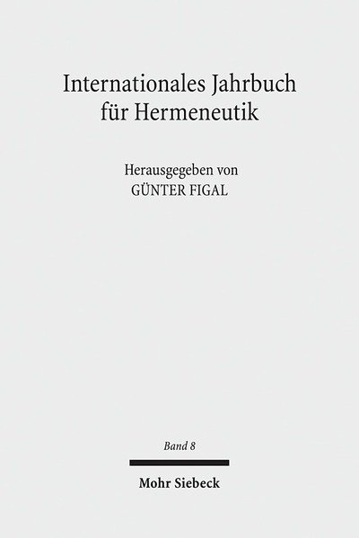 Cover for Günter Figal · Internationales Jahrbuch fur Hermeneutik: Schwerpunkte: Wort und Schrift - International Yearbook for Hermeneutics (Paperback Book) (2009)