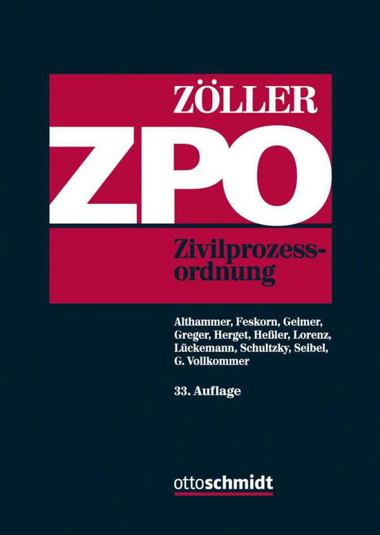 Cover for Zöller · Zivilprozessordnung (ZPO),Komm. (Book)