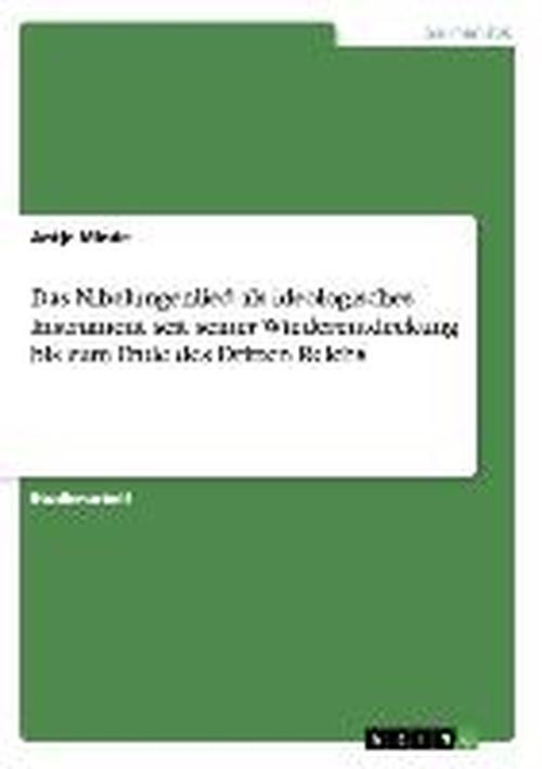 Cover for Minde · Das Nibelungenlied als ideologisc (Book) [German edition] (2007)