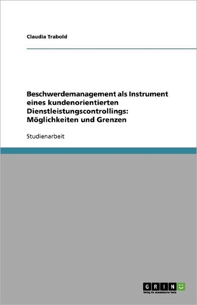 Cover for Trabold · Beschwerdemanagement als Instru (Book) [German edition] (2008)