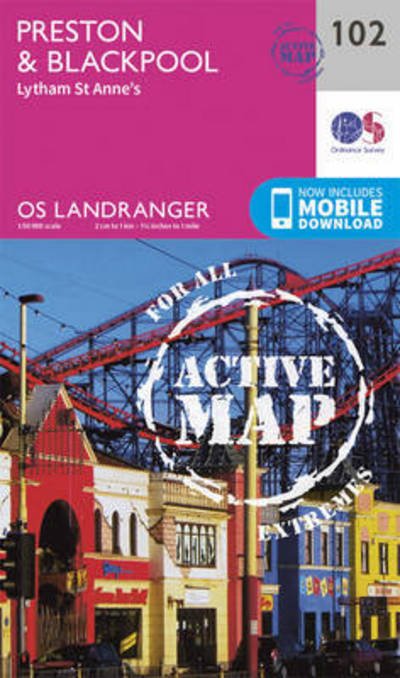Cover for Ordnance Survey · Preston &amp; Blackpool, Lytham - OS Landranger Active Map (Landkart) [February 2016 edition] (2016)