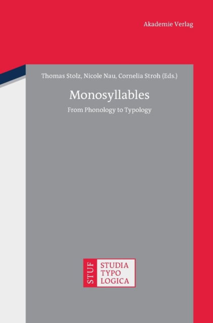 Cover for Thomas Stolz · Monosyllables (Hardcover Book) (2012)