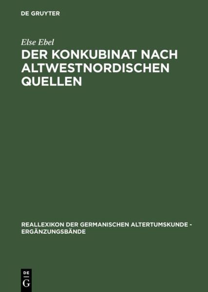 Cover for Ebel · Der Konkubinat nach altwestnordisc (Book) (1993)