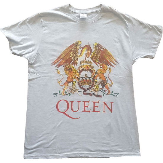 Cover for Queen · Queen Unisex T-Shirt: Classic Crest (Grey) (T-shirt) [size S] [Grey - Unisex edition] (2021)