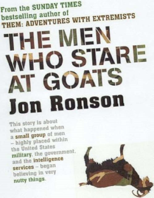 Cover for Jon Ronson · The Men Who Stare at Goats (Pocketbok) [Export edition] (2004)