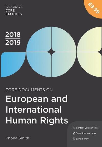 Cover for Rhona Smith · Core Documents on European and International Human Rights 2018-19 - Macmillan Core Statutes (Paperback Book) [4th ed. 2018 edition] (2018)