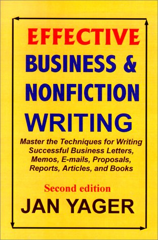 Cover for Jan Yager · Effective Business &amp; Nonfiction Writing (Pocketbok) (2001)