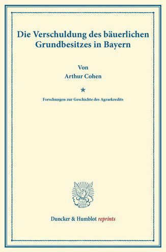 Cover for Cohen · Die Verschuldung des bäuerlichen (Buch) (2013)