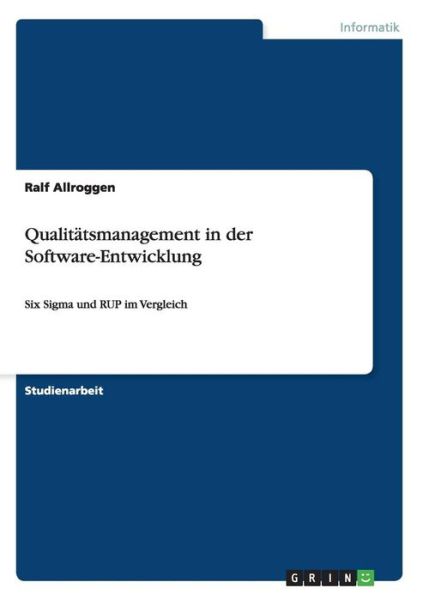 Cover for Allroggen · Qualitätsmanagement in der So (Book) [German edition] (2008)