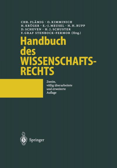 Cover for Fl  Mig  Christian · Handbuch des Wissenschaftsrechts (Paperback Book) (2014)