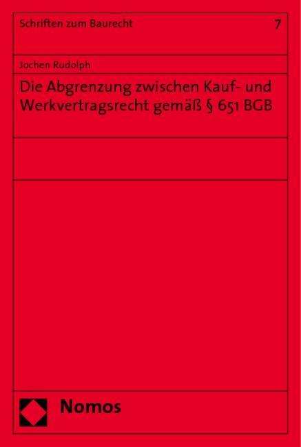 Cover for J. Rudolph · Abgrenzung zw.Kauf-u.Werkv. (Book)