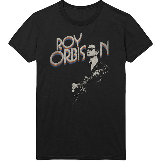 Roy Orbison Unisex T-Shirt: Guitar & Logo - Roy Orbison - Marchandise -  - 5056012028261 - 