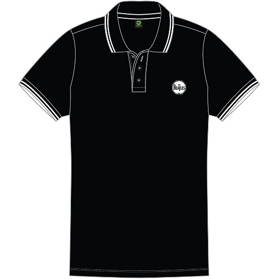 Cover for The Beatles · The Beatles Unisex Polo Shirt: Drum Logo (Bekleidung) [size L] [Black - Unisex edition]