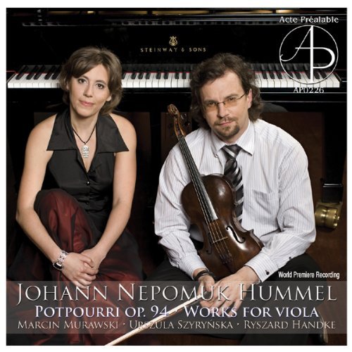 Sonate F++r Viola & Klavier Op.53 - J.n. Hummel - Musik - ACTE PREALABLE - 5902634752261 - 10. februar 2010