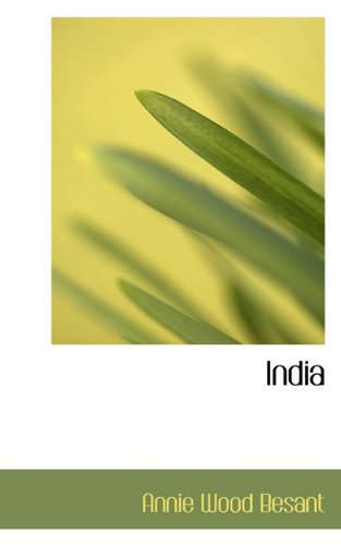 Cover for Annie Wood Besant · India (Hardcover Book) (2009)