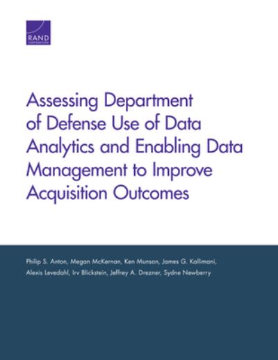 Cover for Philip S Anton · Assessing Department of Defense Use of Data Analytics and Enabling Data Management to Improve Acquisition Outcomes (Paperback Bog) (2021)