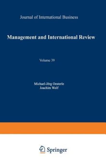 Cover for Michael-jorg Oesterle · Management International Review: Evolution and Revolution in International Management: A Topic and a Discipline in Transition - Mir Special Issue (Paperback Book) [1999 edition] (1999)