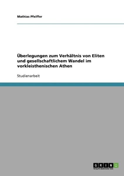 Cover for Pfeiffer · Überlegungen zum Verhältnis vo (Bog) [German edition] (2013)