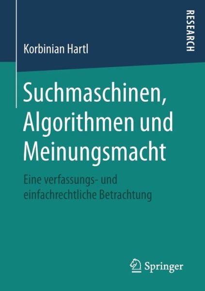 Cover for Hartl · Suchmaschinen, Algorithmen und Me (Book) (2017)