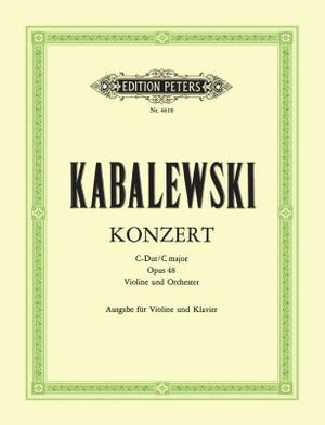 Cover for Dmitri Kabalevsky · Violin Concerto in C Op. 48 (Sheet music) (2001)