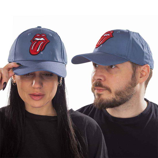 The Rolling Stones Unisex Baseball Cap: Classic Tongue (Denim Blue) - The Rolling Stones - Produtos - Bravado - 5056170626262 - 
