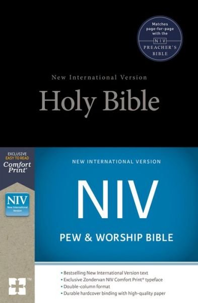 Cover for Zondervan · NIV, Pew and Worship Bible, Hardcover, Black (Hardcover Book) (2017)