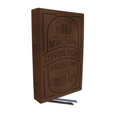 Cover for Thomas Nelson · KJV Holy Bible: Large Print with 53,000 Cross References, Brown Genuine Leather, Red Letter, Comfort Print (Thumb Indexed): King James Version (Verse Art Cover Collection) (Leather Book) (2022)