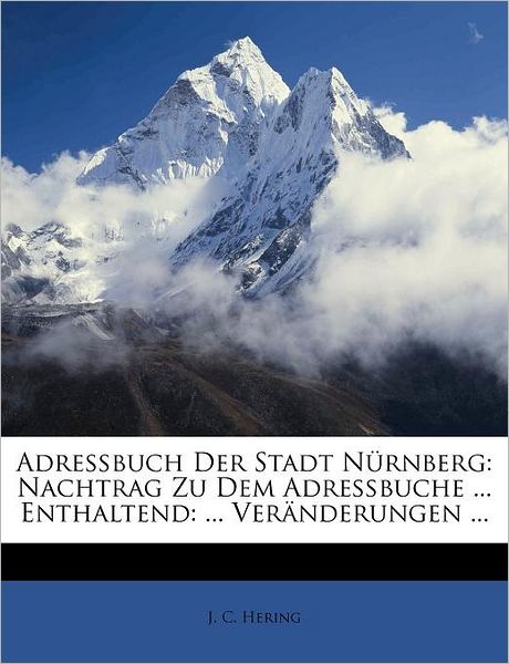 Cover for Hering · Adreßbuch Der Stadt Nürnberg: Na (Book) (2011)