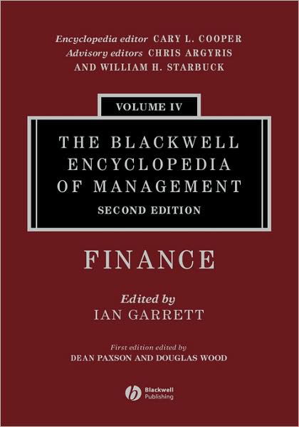 Cover for I Garrett · The Blackwell Encyclopedia of Management, Finance - Blackwell Encyclopaedia of Management (Hardcover Book) [Volume 4 edition] (2006)