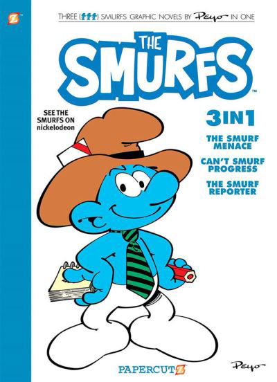 Cover for Peyo · Smurfs 3-in-1 Vol. 8: Collecting 'The Smurf Menace,' 'Can't Smurf Progress,' and 'The Smurf Reporter' (Paperback Book) (2023)