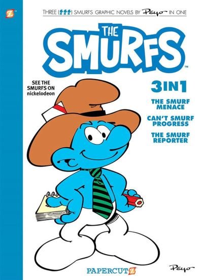 Cover for Peyo · Smurfs 3-in-1 Vol. 8: Collecting 'The Smurf Menace,' 'Can't Smurf Progress,' and 'The Smurf Reporter' (Pocketbok) (2023)