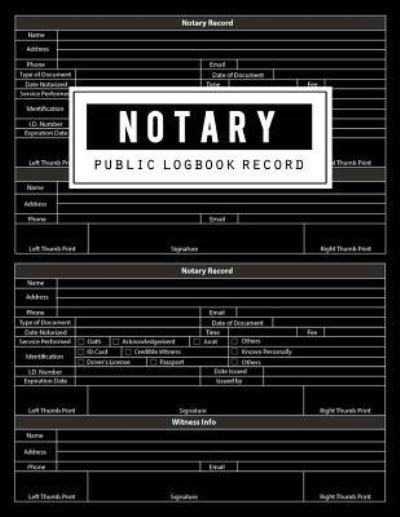 Cover for Bg Publishing · Notary Public Logbook (Pocketbok) (2018)