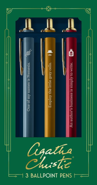 Agatha Christie Pen Set: 3 Ballpoint Pens - Chronicle Books - Merchandise - Chronicle Books - 9781797226262 - October 10, 2024