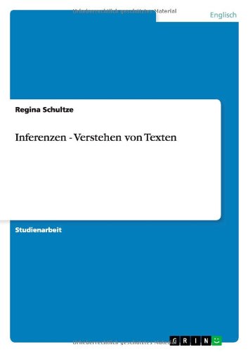 Cover for Schultze · Inferenzen - Verstehen von (Book) [German edition] (2010)