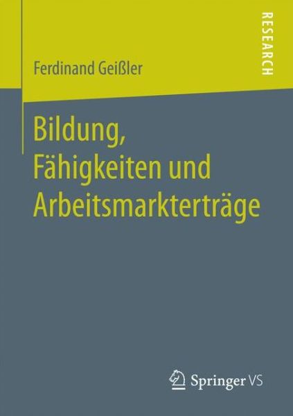 Cover for Geißler · Bildung, Fähigkeiten und Arbeit (Book) (2017)