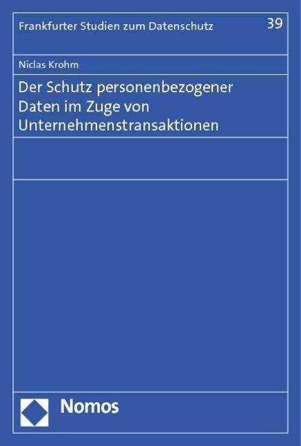 Cover for Krohm · Der Schutz personenbezogener Date (Bog) (2012)