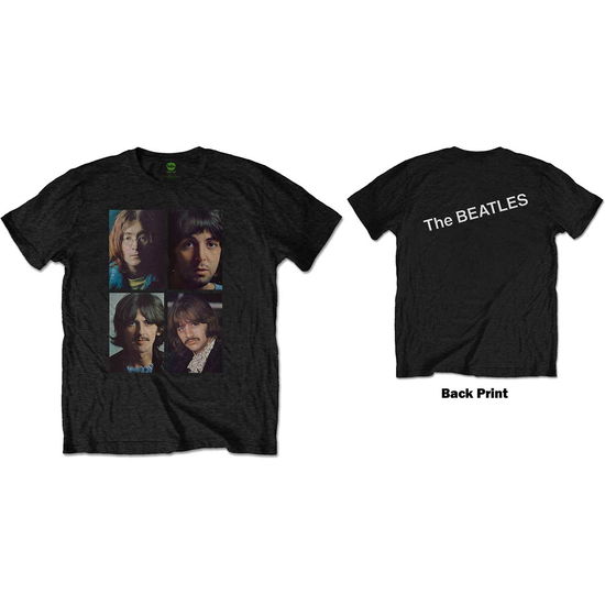 The Beatles Unisex T-Shirt: White Album Faces (Back Print) - The Beatles - Koopwaar -  - 5056170658263 - 