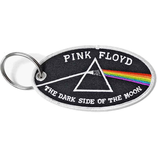 Pink Floyd Keychain: Dark Side of the Moon Oval White Border (Double Sided Patch) - Pink Floyd - Koopwaar -  - 5056368604263 - 