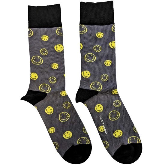 Nirvana Unisex Ankle Socks: Mixed Happy Faces (UK Size 7 - 11) - Nirvana - Fanituote -  - 5056561092263 - 