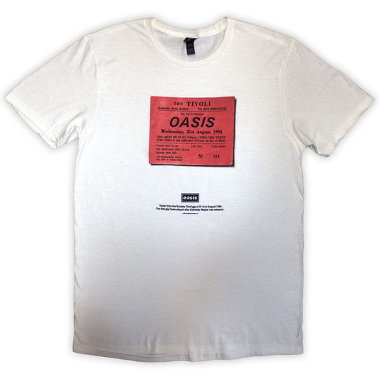 Cover for Oasis · Oasis Unisex T-Shirt: Definitely Maybe Ticket Stub (White) (T-shirt) [size S] (2024)