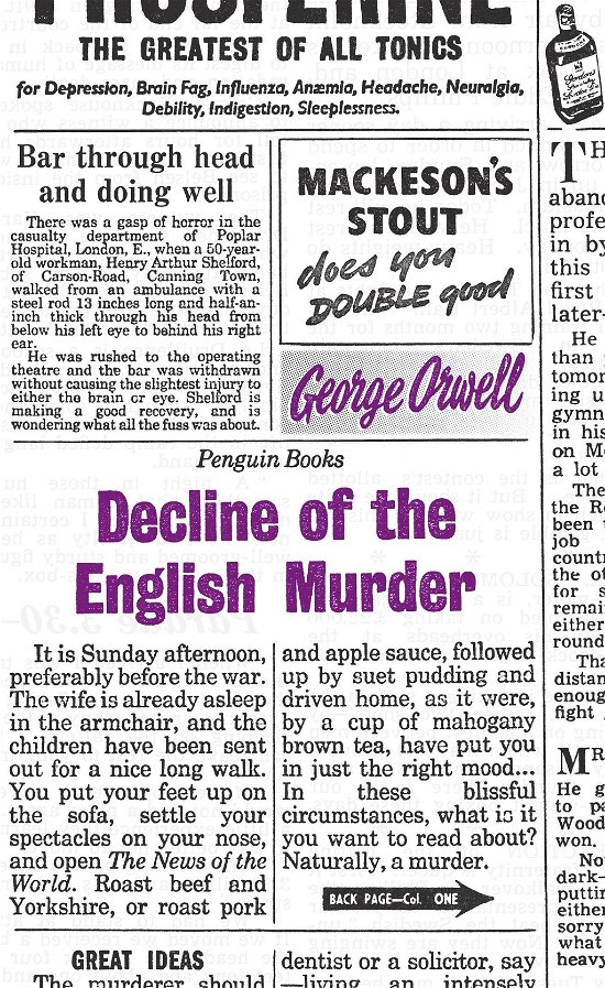 Decline of the English Murder - Penguin Great Ideas - George Orwell - Bøger - Penguin Books Ltd - 9780141191263 - 27. august 2009