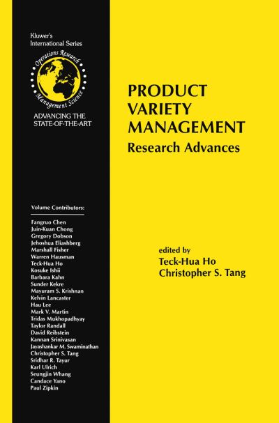 Cover for Teck-hua Ho · Product Variety Management: Research Advances - International Series in Operations Research &amp; Management Science (Hardcover Book) [1998 edition] (1998)