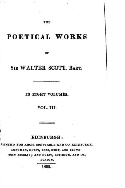 Cover for Sir Walter Scott · The poetical works of Sir Walter Scott - Vol. III (Paperback Book) (2016)