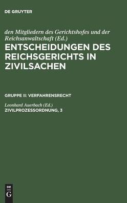 Cover for Leonhard Auerbach · Zivilprozessordnung (Book) (1954)