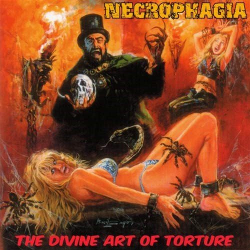 Cover for Necrophagia · Devine Art of Torture The (Orange Vinyl LP) (LP) (2023)