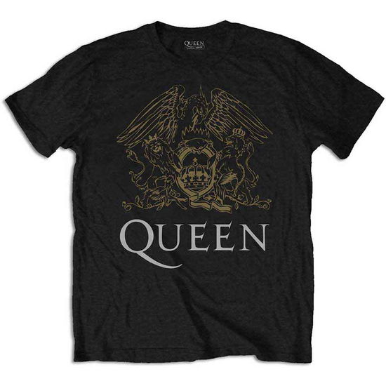 Cover for Queen · Queen Unisex T-Shirt: Crest (Black) (T-shirt) [size S] [Black - Unisex edition] (2020)