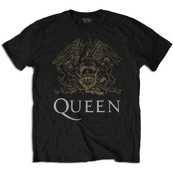 Cover for Queen · Queen Unisex T-Shirt: Crest (T-shirt) [size S] [Black - Unisex edition] (2020)